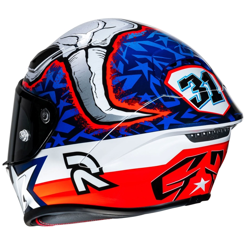 Integralhelm Motorrad HJC RPHA 1 Garrett Gerloff Replica MC21 weiß-blau-rot