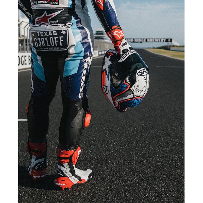 Integralhelm Motorrad HJC RPHA 1 Garrett Gerloff Replica MC21 weiß-blau-rot