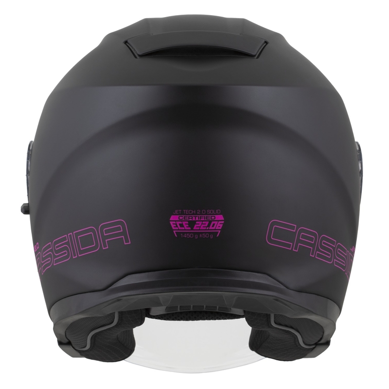 Motorradhelm Cassida Jet Tech 2.0 Solid Mattschwarz-Pink