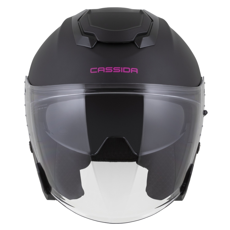 Motorradhelm Cassida Jet Tech 2.0 Solid Mattschwarz-Pink