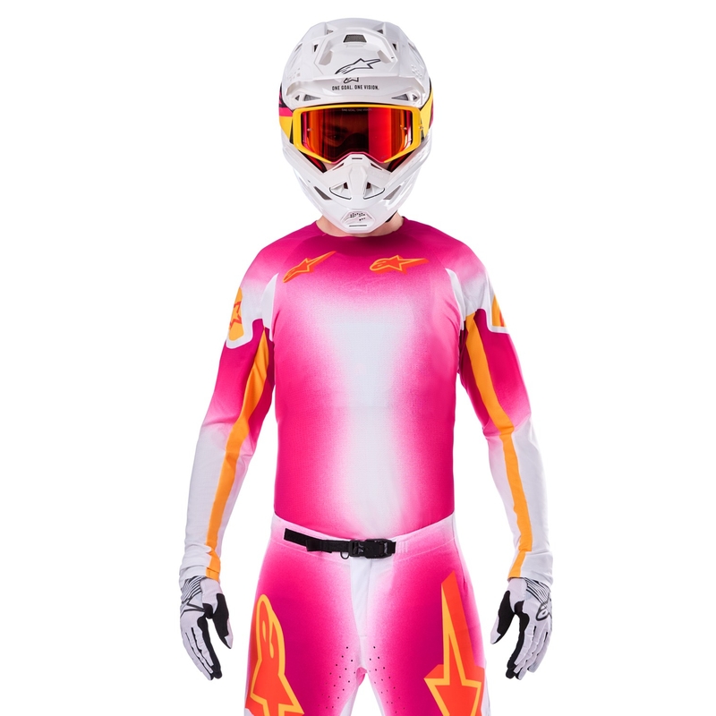 Motocross Jersey Alpinestars Supertech SX AFD Limited Edition MIG Fluo Pink-Weiß-Orange