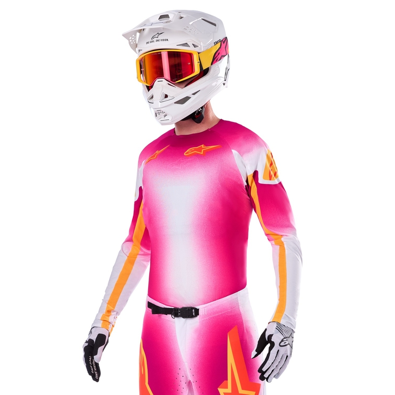 Motocross Jersey Alpinestars Supertech SX AFD Limited Edition MIG Fluo Pink-Weiß-Orange