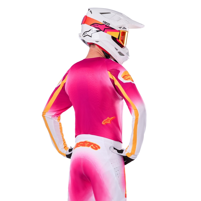 Motocross Jersey Alpinestars Supertech SX AFD Limited Edition MIG Fluo Pink-Weiß-Orange