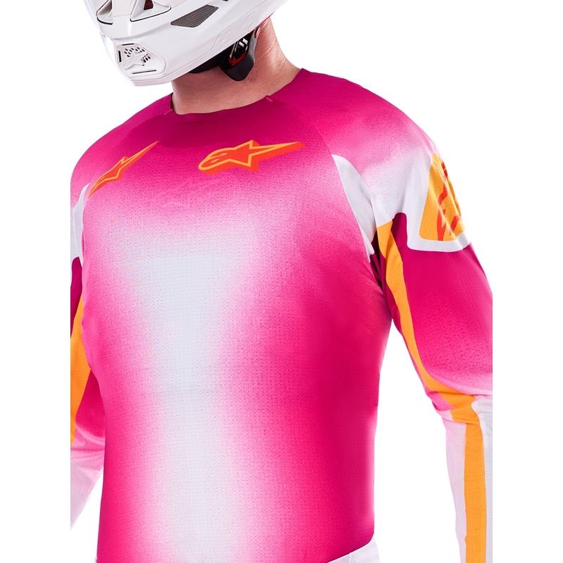 Motocross Jersey Alpinestars Supertech SX AFD Limited Edition MIG Fluo Pink-Weiß-Orange