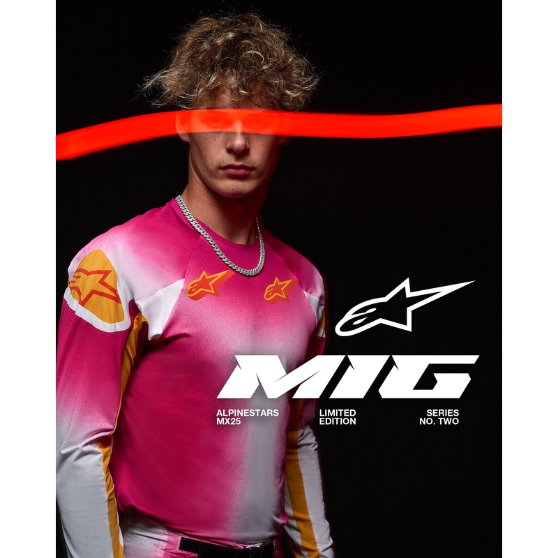 Motocross Jersey Alpinestars Supertech SX AFD Limited Edition MIG Fluo Pink-Weiß-Orange