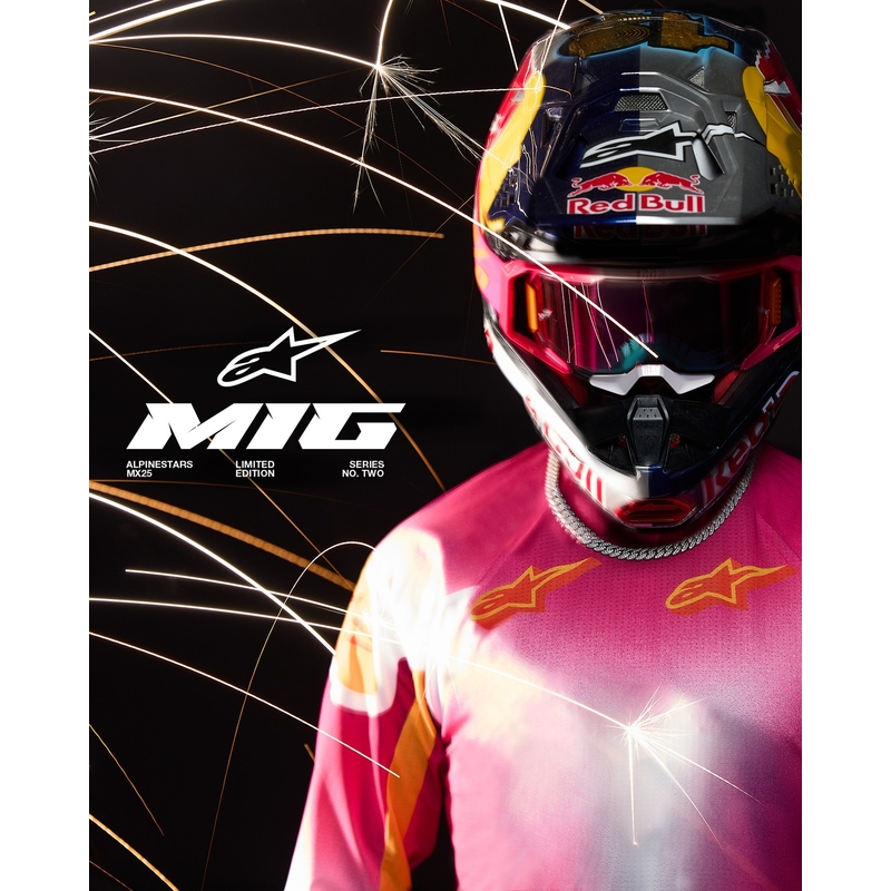 Motocross Jersey Alpinestars Supertech SX AFD Limited Edition MIG Fluo Pink-Weiß-Orange