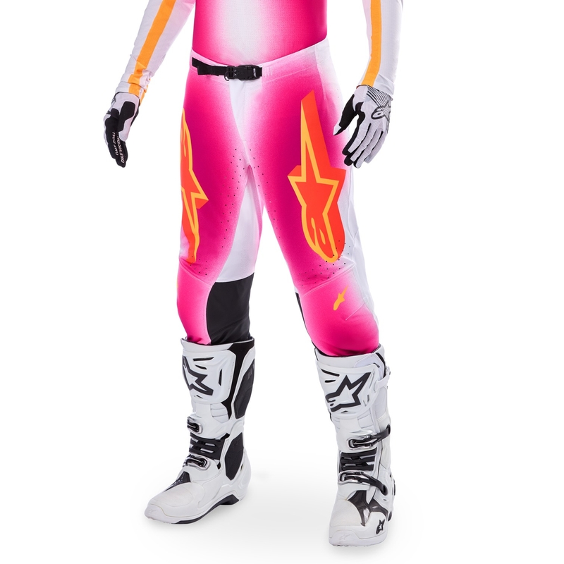 Crosshose Alpinestars Supertech Limited Edition MIG Fluo Rosa-Weiß-Orange