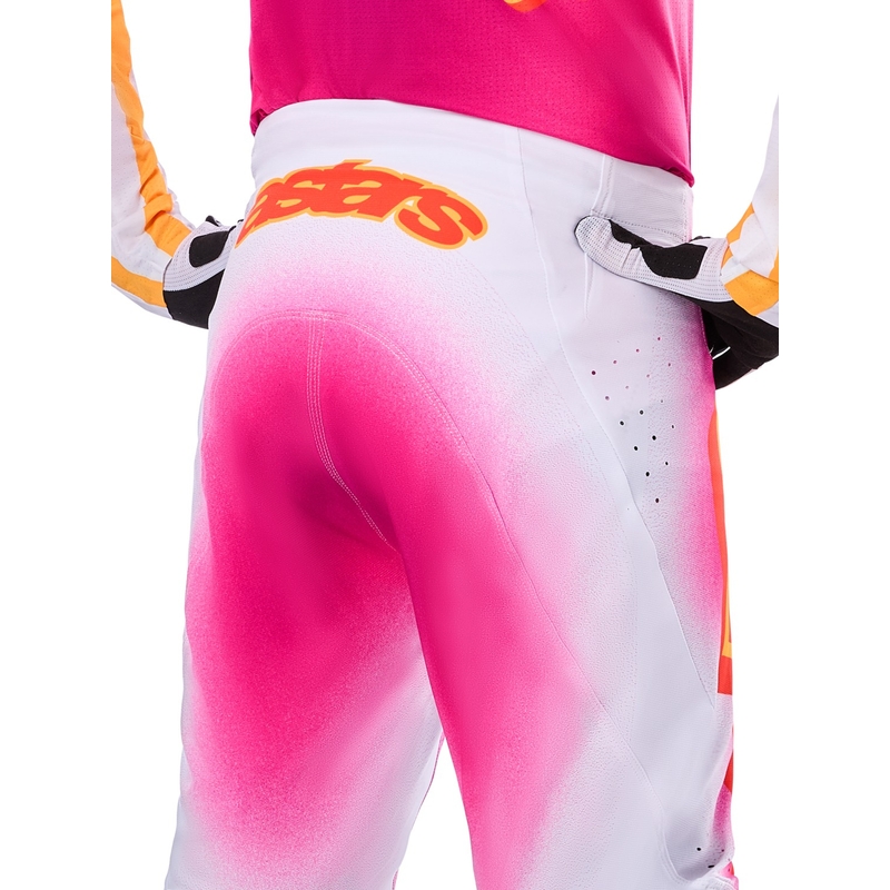 Crosshose Alpinestars Supertech Limited Edition MIG Fluo Rosa-Weiß-Orange