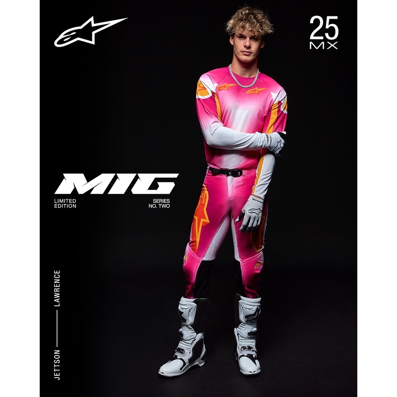 Crosshose Alpinestars Supertech Limited Edition MIG Fluo Rosa-Weiß-Orange