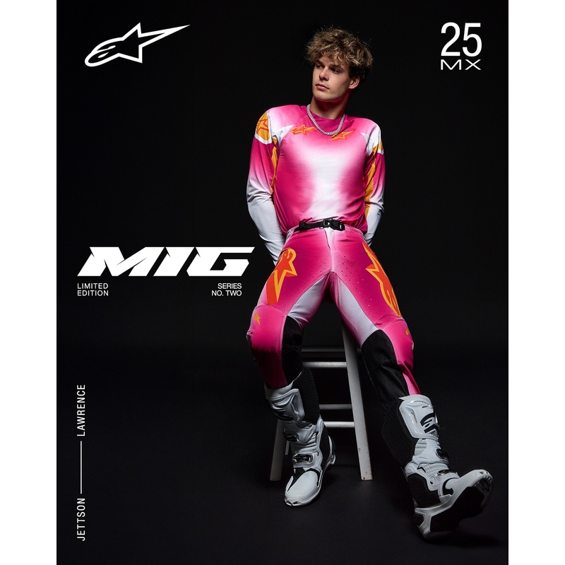 Crosshose Alpinestars Supertech Limited Edition MIG Fluo Rosa-Weiß-Orange
