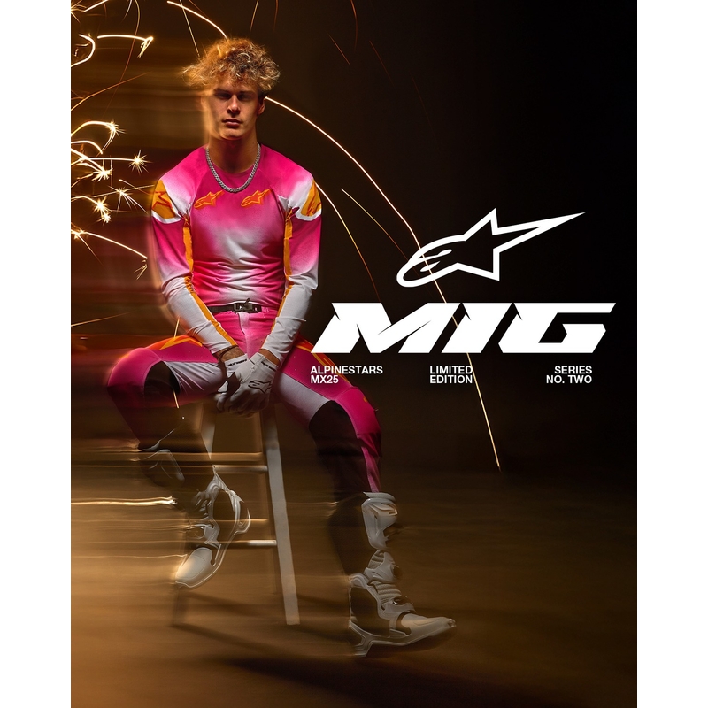 Crosshose Alpinestars Supertech Limited Edition MIG Fluo Rosa-Weiß-Orange