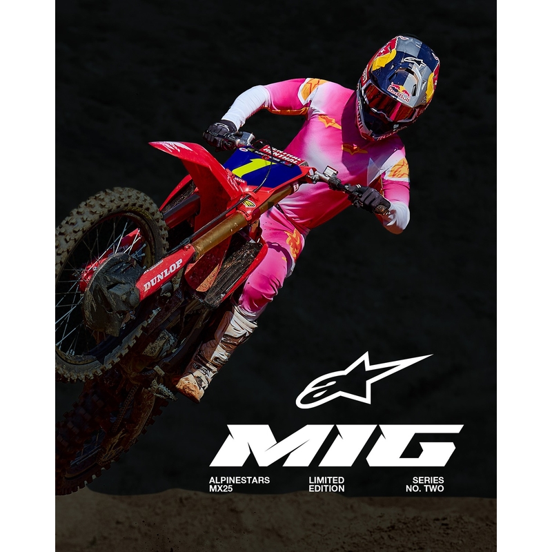 Crosshose Alpinestars Supertech Limited Edition MIG Fluo Rosa-Weiß-Orange