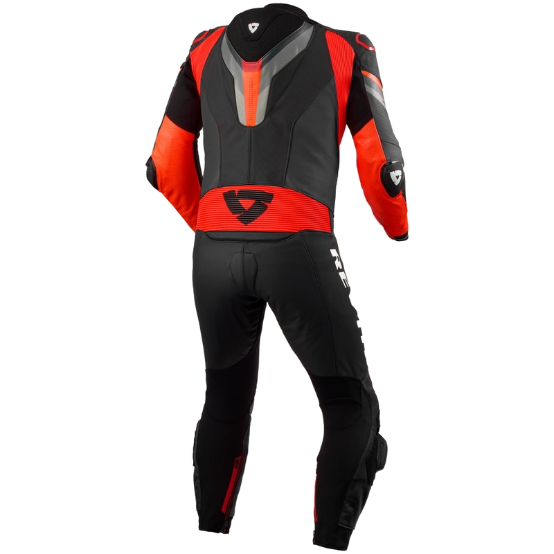 Revit Quantum 3 Motorrad Lederkombi anthrazit-neonrot