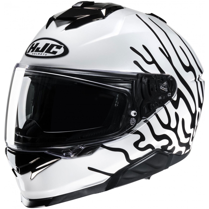 Integralhelm Motorrad HJC i71 Celos MC3H weiß-schwarz-gelb