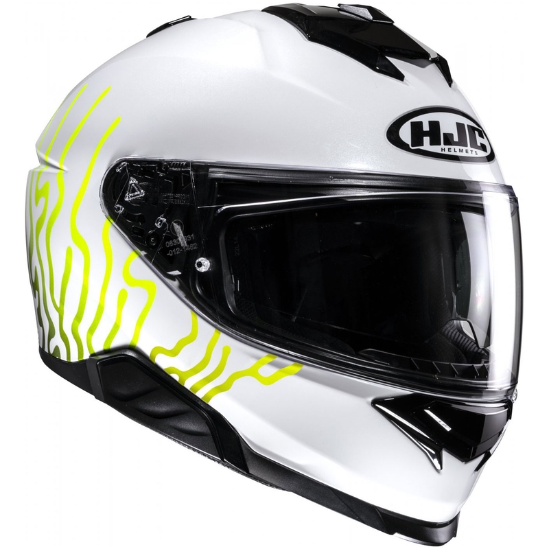 Integralhelm Motorrad HJC i71 Celos MC3H weiß-schwarz-gelb