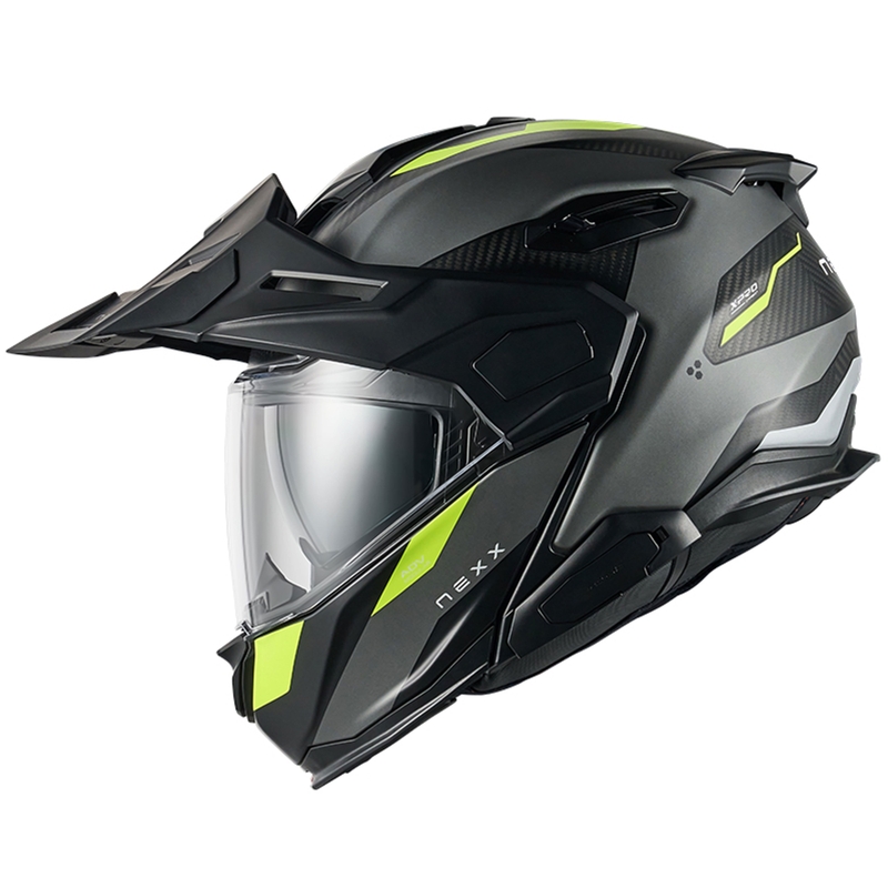 Klapphelm für Motorrad Nexx X.Lifecountry Terra matt grau-fluo gelb