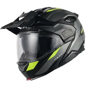 Klapphelm für Motorrad Nexx X.Lifecountry Terra matt grau-fluo gelb