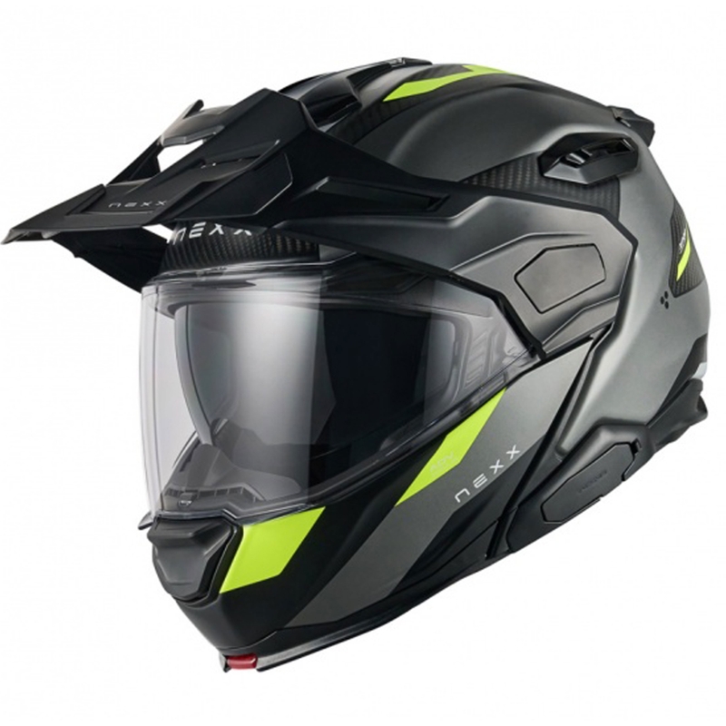Klapphelm für Motorrad Nexx X.Lifecountry Terra matt grau-fluo gelb