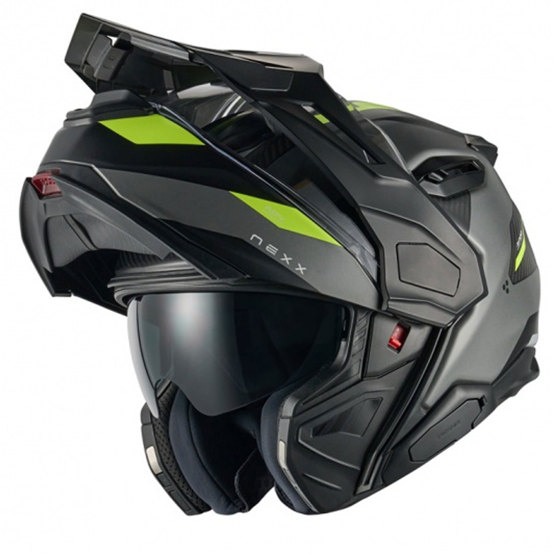 Klapphelm für Motorrad Nexx X.Lifecountry Terra matt grau-fluo gelb