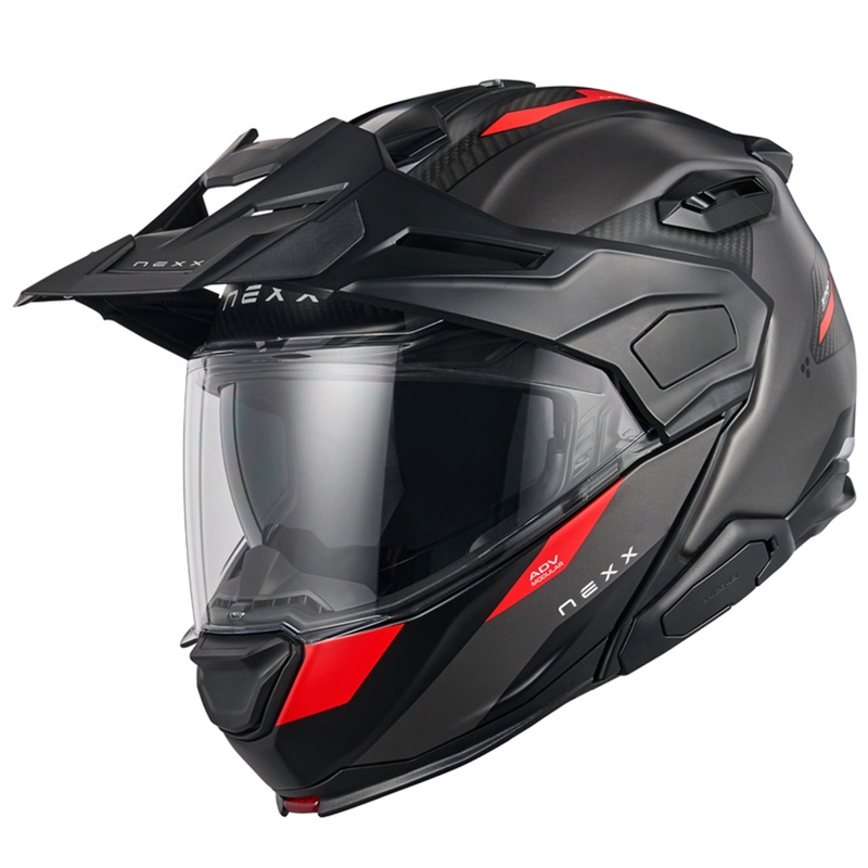 Klapphelm Motorrad Nexx X.Lifecountry Terra matt grau-rot Ausverkauf