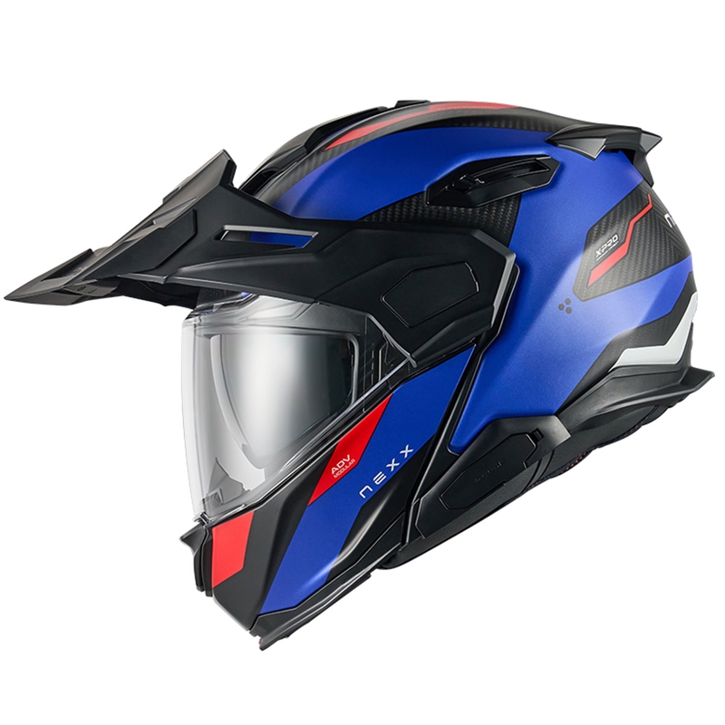 Klapphelm Motorrad Nexx X.Lifecountry Terra matt blau-rot