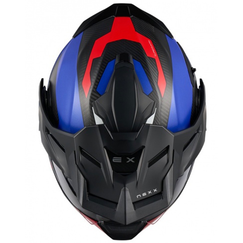 Klapphelm Motorrad Nexx X.Lifecountry Terra matt blau-rot