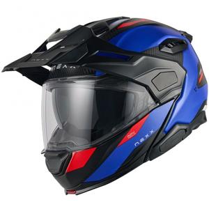 Klapphelm Motorrad Nexx X.Lifecountry Terra matt blau-rot