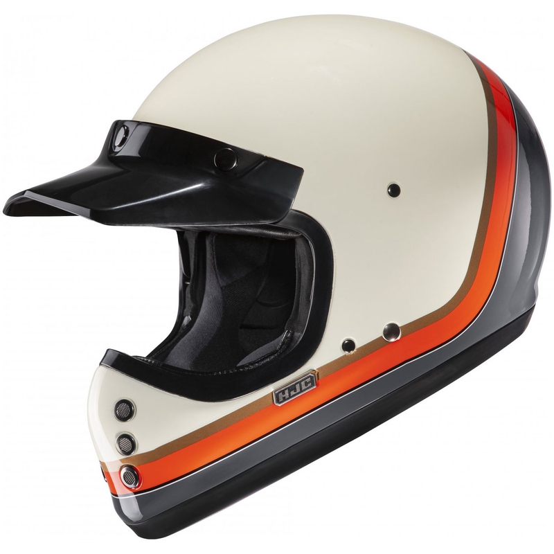 HJC V60 Scoby MC7 Integralhelm Motorrad beige-schwarz-orange-grau