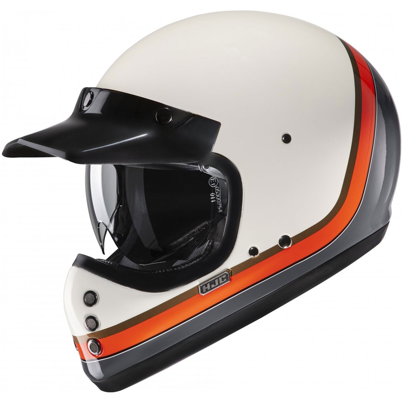 HJC V60 Scoby MC7 Integralhelm Motorrad beige-schwarz-orange-grau