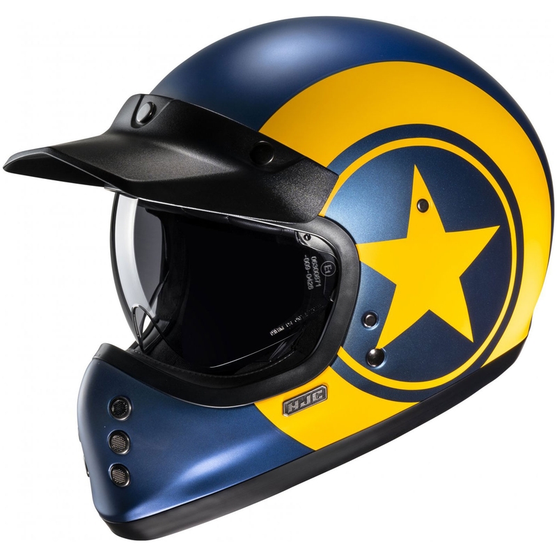 Integralhelm Motorrad HJC V60 Nyx MC3SF blau-gelb