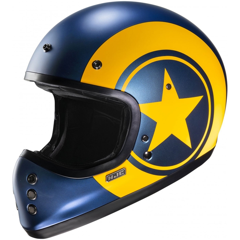 Integralhelm Motorrad HJC V60 Nyx MC3SF blau-gelb