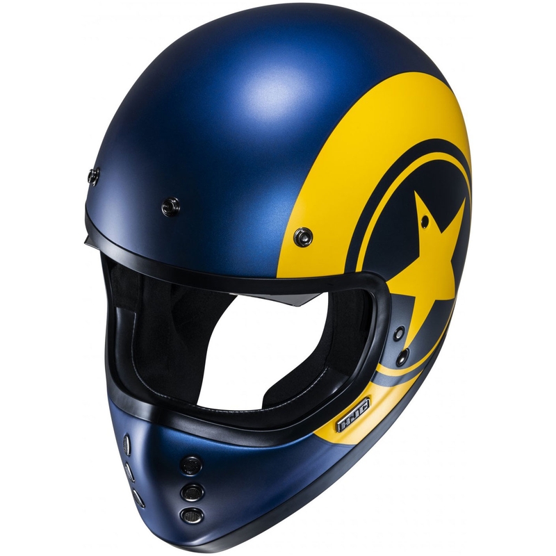 Integralhelm Motorrad HJC V60 Nyx MC3SF blau-gelb