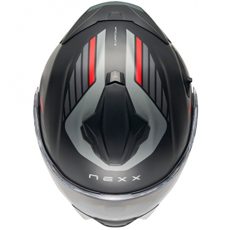 Klapphelm Motorrad Nexx X.Lifetour Globe matt schwarz-rot Ausverkauf