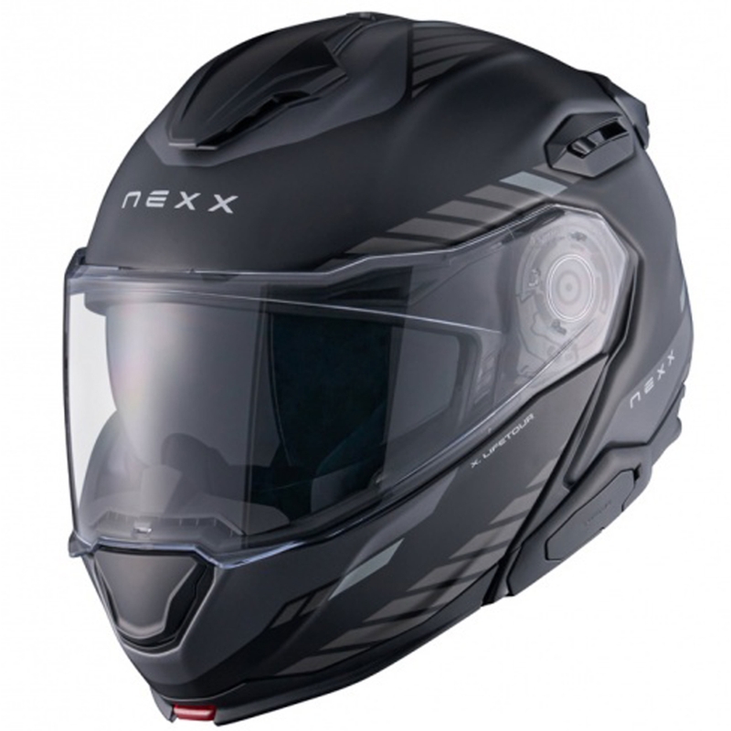 Klapphelm Motorrad Nexx X.Lifetour Globe matt schwarz-grau Ausverkauf