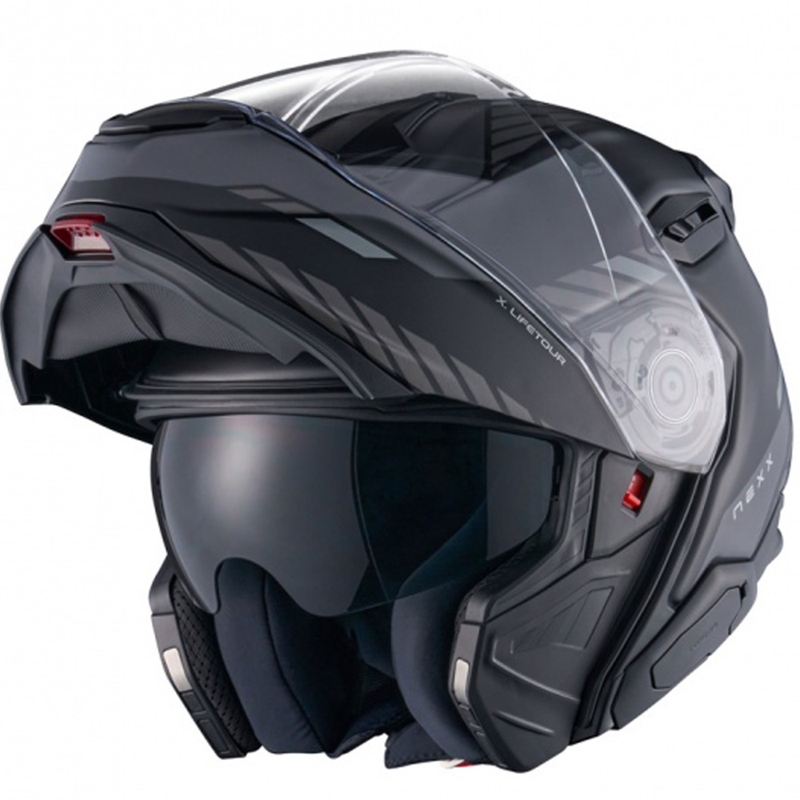Klapphelm Motorrad Nexx X.Lifetour Globe matt schwarz-grau Ausverkauf
