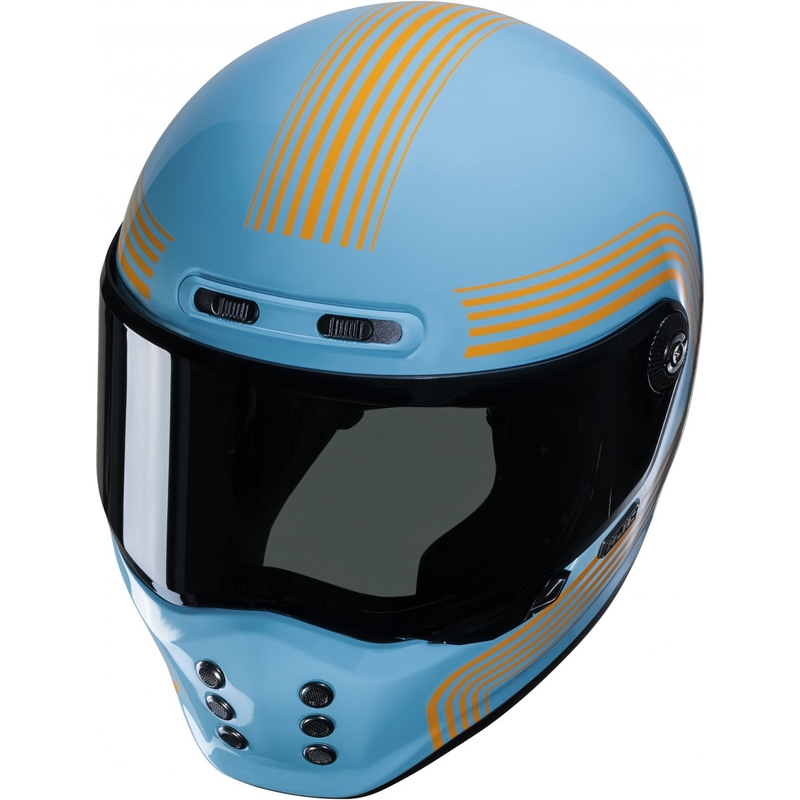 HJC V10 Foni MC27 Integralhelm Motorrad türkis-orange