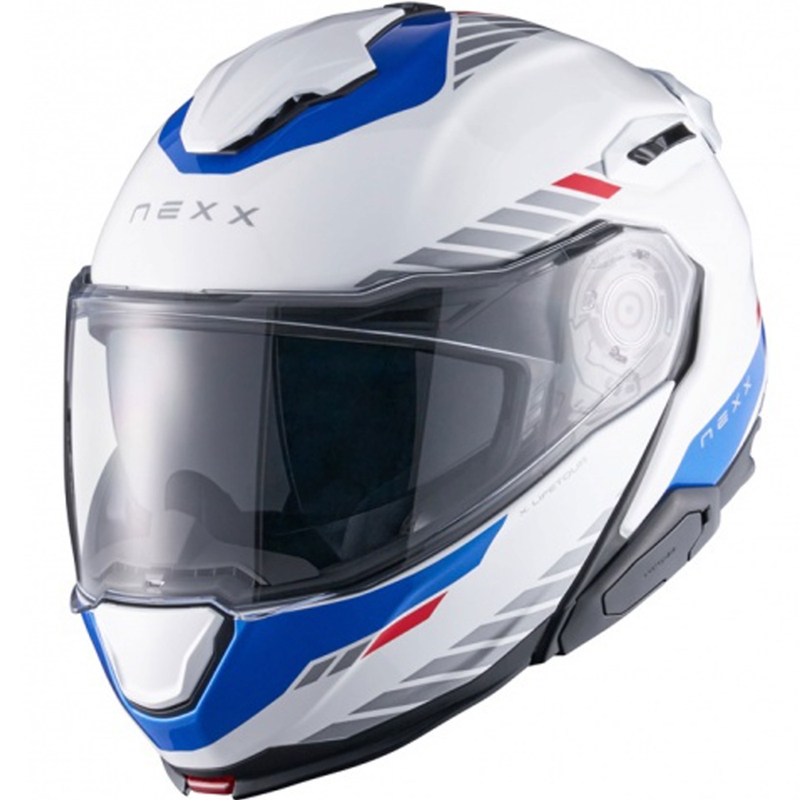 Klapphelm Motorrad Nexx X.Lifetour Globe weiß-blau
