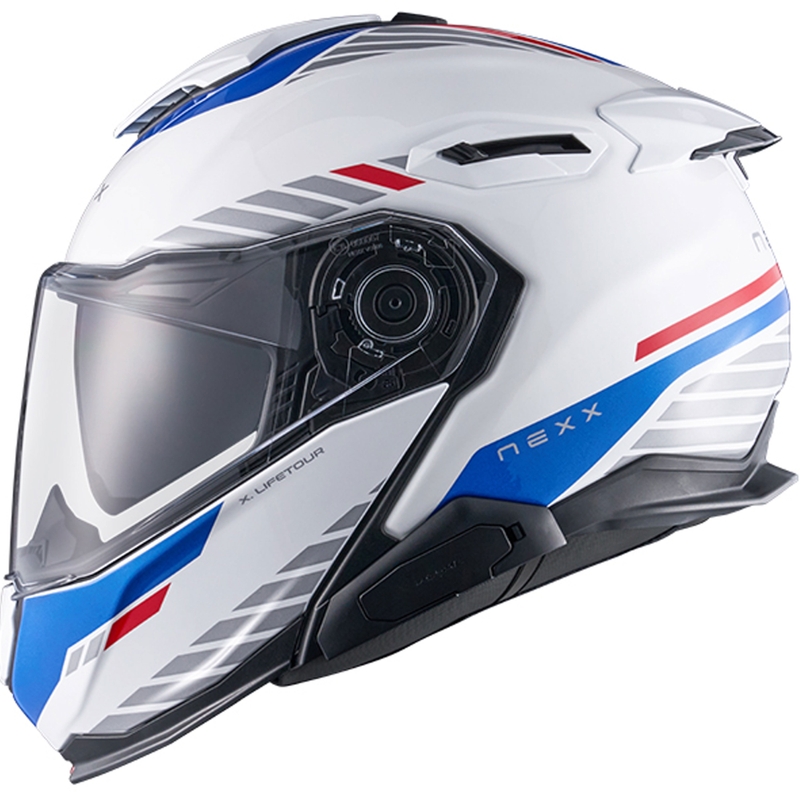 Klapphelm Motorrad Nexx X.Lifetour Globe weiß-blau