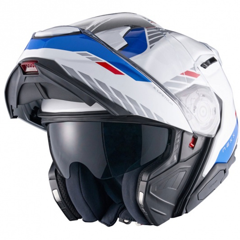 Klapphelm Motorrad Nexx X.Lifetour Globe weiß-blau