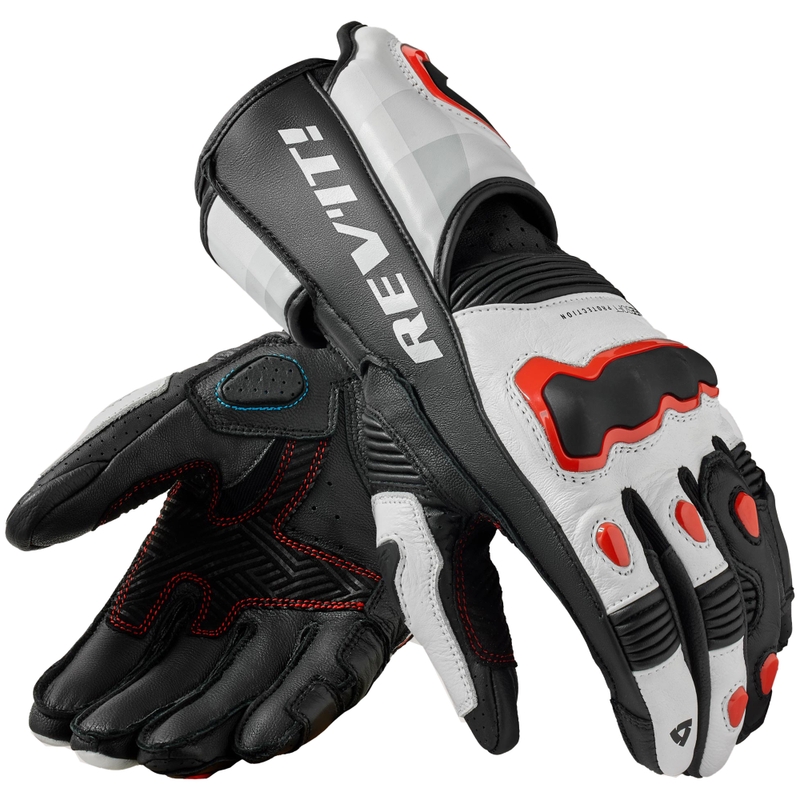 Motorradhandschuhe Revit Quantum 3 Weiß-Neonrot