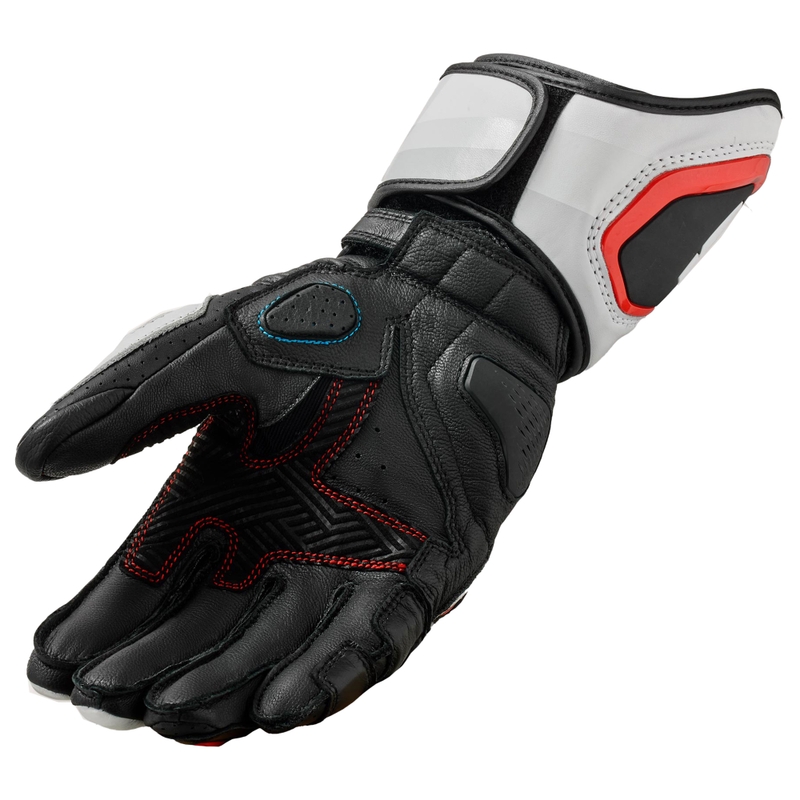 Motorradhandschuhe Revit Quantum 3 Weiß-Neonrot