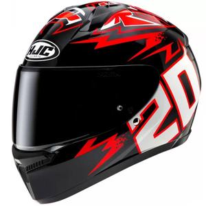 Integralhelm Motorrad HJC C10 Diablo Mask MC1 schwarz-rot-weiß
