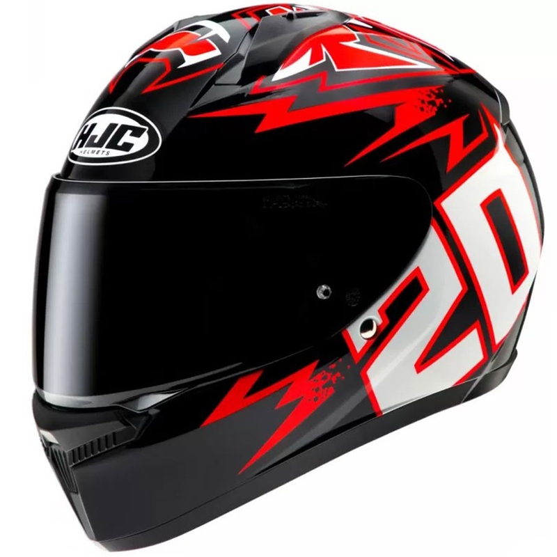 Integralhelm Motorrad HJC C10 Diablo Mask MC1 schwarz-rot-weiß