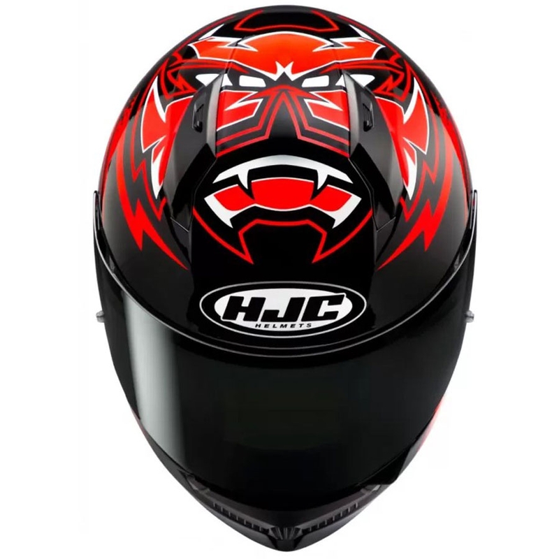 Integralhelm Motorrad HJC C10 Diablo Mask MC1 schwarz-rot-weiß