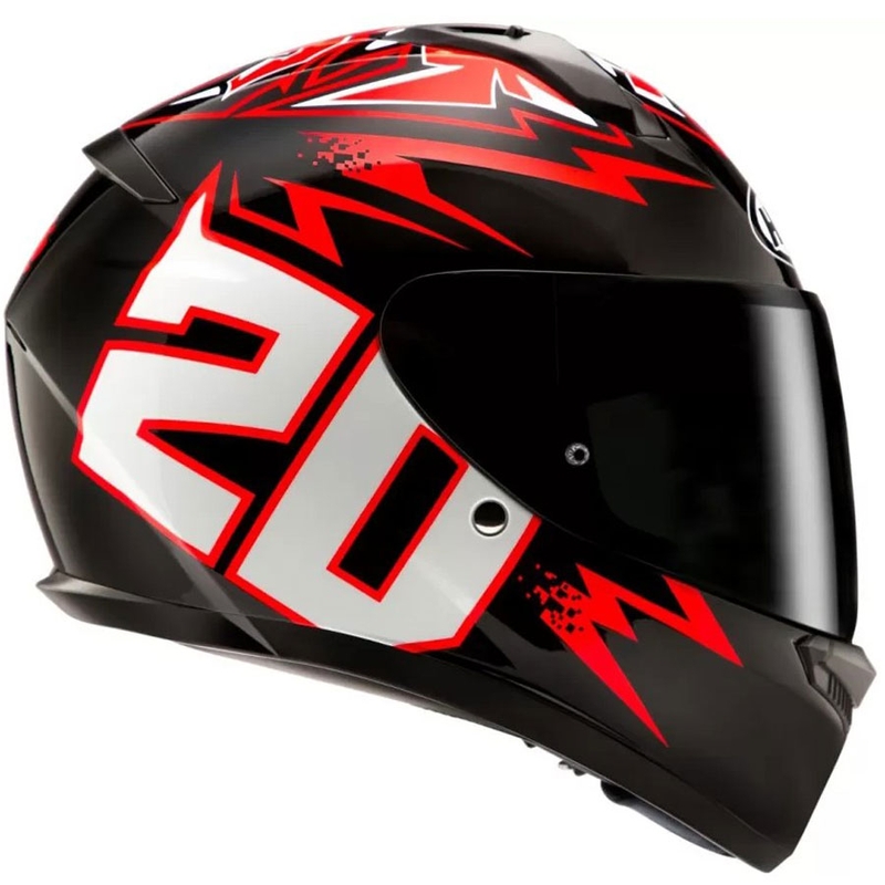 Integralhelm Motorrad HJC C10 Diablo Mask MC1 schwarz-rot-weiß