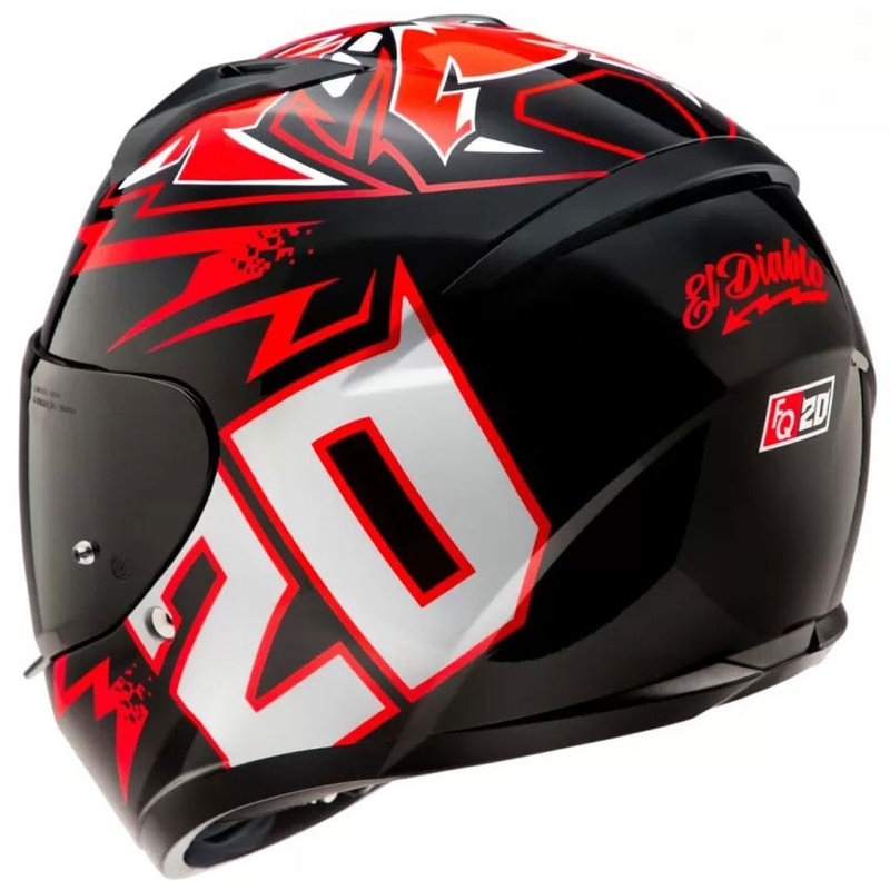 Integralhelm Motorrad HJC C10 Diablo Mask MC1 schwarz-rot-weiß