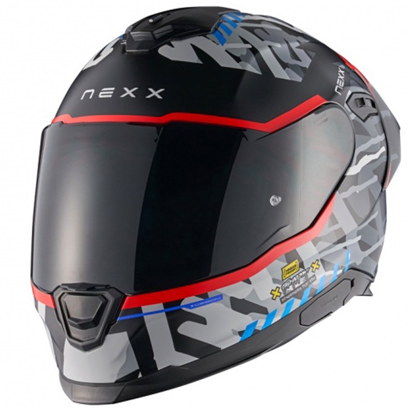 Integralhelm Motorrad NEXX Y.100R Urbangram schwarz-rot Ausverkauf