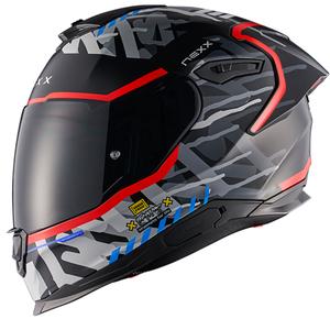 Integralhelm Motorrad NEXX Y.100R Urbangram schwarz-rot