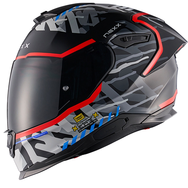 Integralhelm Motorrad NEXX Y.100R Urbangram schwarz-rot Ausverkauf