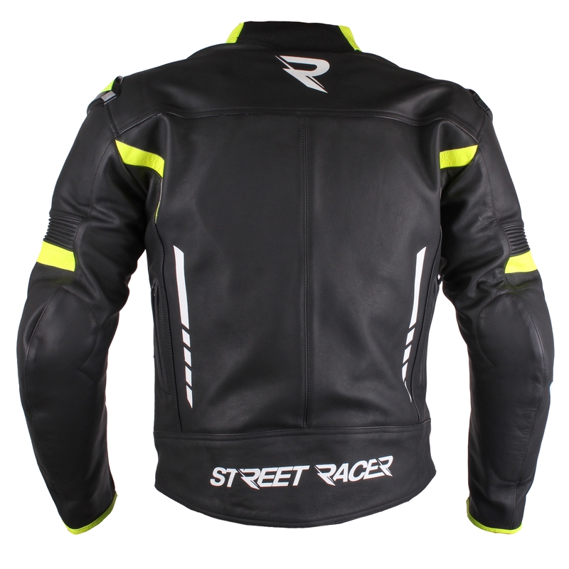 Street Racer Tour Schwarz-Weiß-Fluo Gelb Motorradjacke Ausverkauf